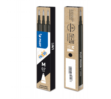 Refill a sfera Frixionball - punta 0,7 mm - nero - conf. 3 pezzi - Pilot 006656