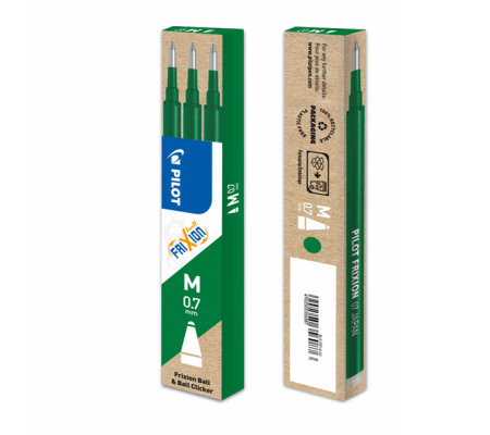 Refill a sfera Frixionball - punta 0,7 mm - verde - conf. 3 pezzi - Pilot 006659