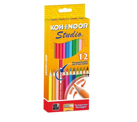 Matite colorate Studio - Ø mina 2,8 mm - colori assortiti - Astuccio 12 pezzi - Koh-i-noor - DH3312 - 8032173016856 - DMwebShop