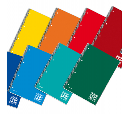 Quaderno One Color - A5+ - forato - microperforato - quadretto 4 mm - 60 fogli - 80 gr - spiralato - Blasetti 1147