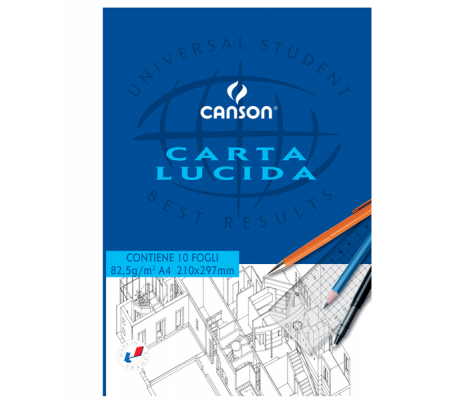 Blocco carta lucida - 210 x 297 mm - 10 fogli - 80 gr - uso manuale - Canson C200005825