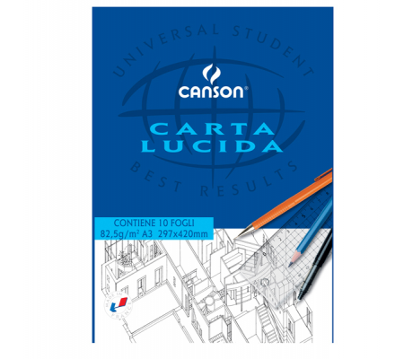 Blocco carta lucida - 297 x 420 mm - 10 fogli - 80 gr - uso manuale - Canson C200005827