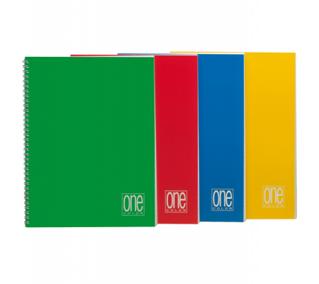Maxiquaderno One Color - A4 - senza fori - 60 fogli - 80 gr - 1 rigo - spiralato - Blasetti 1144