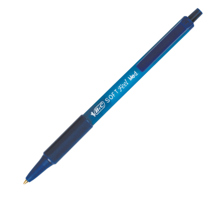 Penne a sfera a scatto Soft Feel - punta 1 mm - blu - conf. 12 pezzi - Bic 837398