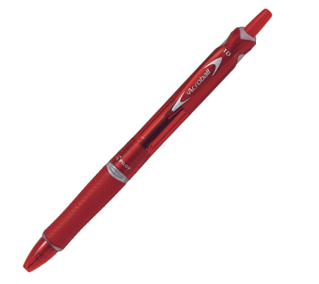Penna a sfera a scatto Acroball Plastic Begreen - punta 1 mm - rosso - Pilot 040312