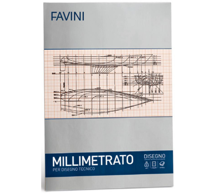Blocco Carta Millimetrata 21x29,7cm 10fg 80gr Favini - A205004 - DMwebShop