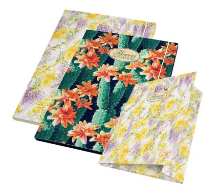 Cartellina Nature Flowers - 26 x 34,5 cm - 3 lembi - con elastico - conf. 6 pezzi - Pigna - 00547973L - 8005235354623 - DMwebShop