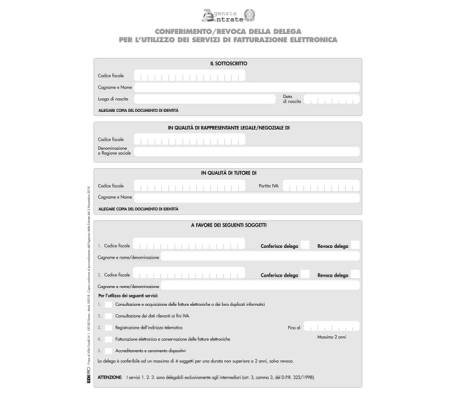 Modulo per conferimento revoca - fatturazione elettronica - 29,7 x 21 cm - conf. 10 pezzi - Edipro - E0018 - CONFE0018PZ10T - DMwebShop