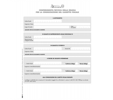 Modulo per conferimento revoca - cassetto Fiscale - 29,7 x 21 cm - Edipro - E0019 - DMwebShop