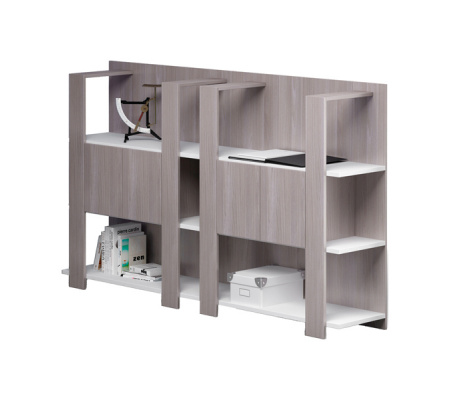 Libreria bassa Concept - 3 ripiani - 100 x 38,6 x 124 cm - bianco-frassino toscano - Artexport - 15115-F3 - DMwebShop
