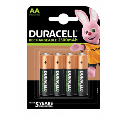 Pile AA ricaricabili - 2500 mAh - Precharged - blister 4 pezzi - Duracell - 8136752 - 5000394057043 - DMwebShop