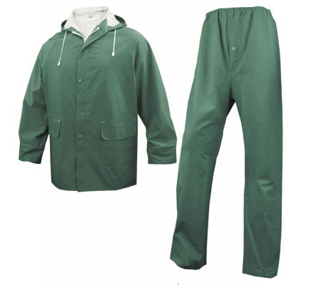 Completo impermeabile EN304 - giacca + pantalone - poliestere-PVC - taglia M - verde - Deltaplus - EN304VETM2 - 3295249128296 - DMwebShop