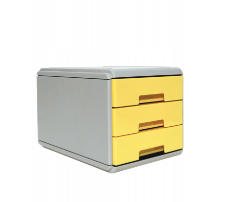 Mini cassettiera Keep Colour Pastel - 17 x 25,4 x 17,7 cm - grigio-giallo - Arda - 19P3PPASG - DMwebShop