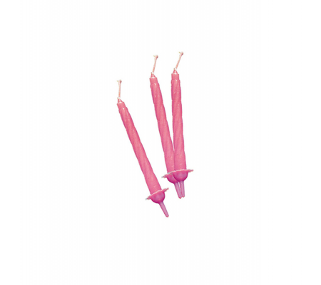 Candeline con supporto H 8 cm - rosa - conf. 12 pezzi - Big Party - 70401 - 8020834704013 - DMwebShop