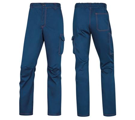 Pantalone da lavoro Panostrpa - sargia-poliestere-cotone-elastan - taglia L - blu-arancio - Deltaplus - PANOSTRPAMOGT - 3295249230067 - DMwebShop
