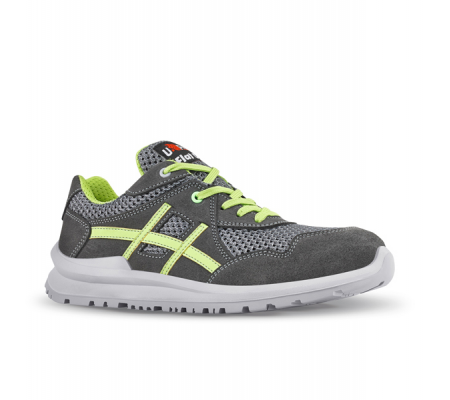 Calzatura di sicurezza Nico S1P SRC Flat Out - pelle scamosciata morbida - numero 41 - grigio-verde - U-power - UF20136-41 - DMwebShop