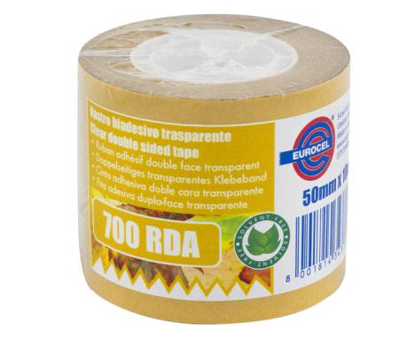 Nastro biadesivo 700RDA - 50 mm x 10 mt - in termo singolo + etichetta - trasparente - Eurocel - 046016354 - 8001814000615 - DMwebShop