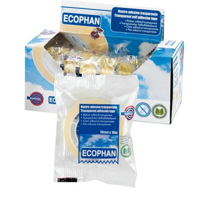 Nastro adesivo Ecophan - 19 mm x 10 mt - in caramella - trasparente - conf. 24 pezzi - Eurocel - 001416197 - 8001814341978 - DMwebShop