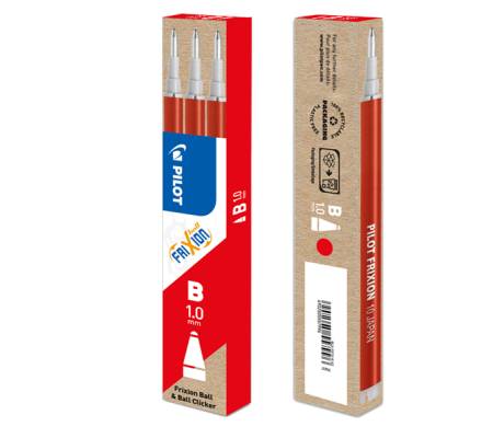 Refill sfera frixionball clicker - punta 1 mm - rosso - conf. 3 pezzi - Pilot - 006677 - 4902505557996 - DMwebShop