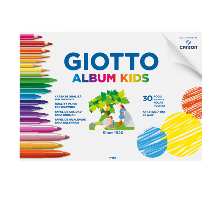 Album Kids 5+ - A4 - 90 gr - 30 fogli - Giotto - 580200 - 8000825021794 - DMwebShop