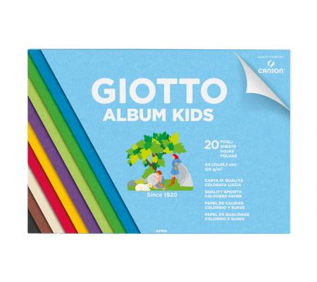 Album Kids Carta Carta colorata 2+ - A4 - 120 gr - 20 fogli - conf. 5 pezzi - Giotto - 580700 - 8000825021916 - DMwebShop