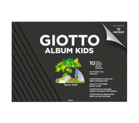 Album Kids cartoncino nero 5+ - A4 - 220 gr - 10 fogli - Giotto - 580600 - DMwebShop