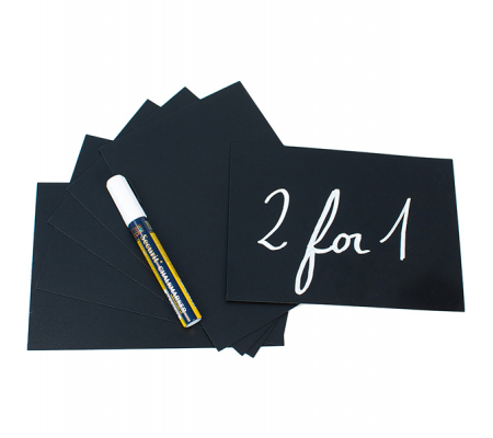 Targhette - 10,5 x 15 cm - A6 - nero - set 20 pezzi - Securit - TAG-A6-WT - 8718226491442 - DMwebShop