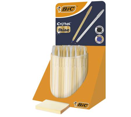 Penna Cristal Shine - fusto oro-argento - expo 40 pezzi - Bic - 9213381 - 3086129213382 - DMwebShop