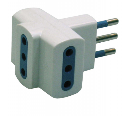 Adattatore triplo con spina 2P+T 10A 3 prese 10A - Mkc 492518032