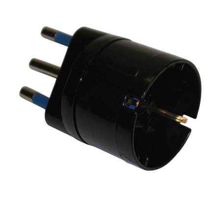Adattatore semplice - spina 2P+T 16 A - presa schuko 16 A - nero - Mkc - 492518358 - 8006012097887 - DMwebShop