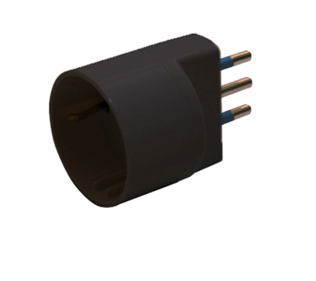 Adattatore semplice spina 2P+T 16 A presa schuko 16 A nero - Mkc 492518358