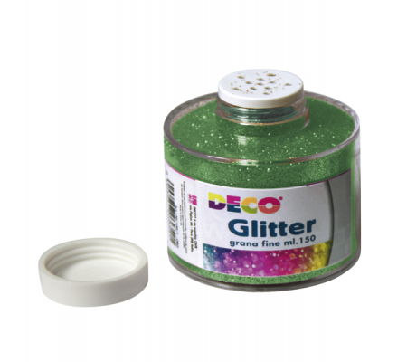 Barattolo Glitter - grana fine - 150 ml - Verde - Art.130/100 - Deco - 130/100/5 - DMwebShop