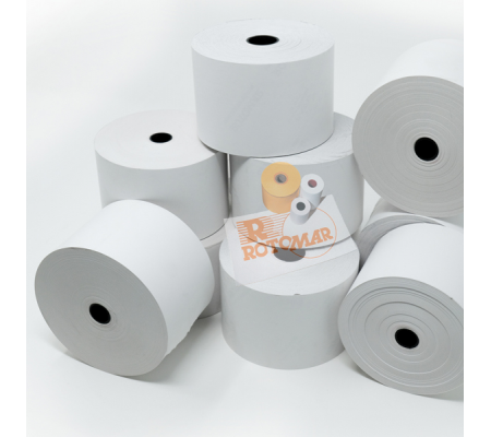 Rotolo per distributori self service - carta termica BPA free - 59,5 mm x 120 mt - Ø esterno 95 mm - 55 gr - anima 12 mm - Rotomar - FSRTEBPA5912012 - DMwebShop