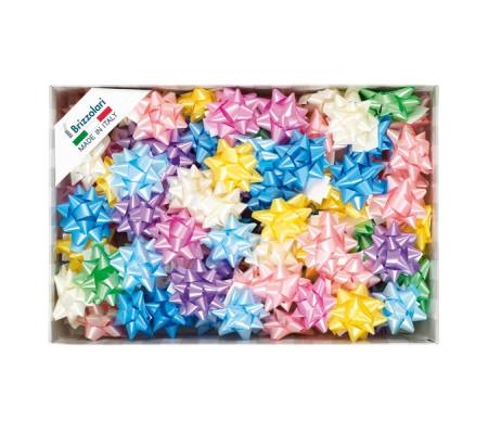 Stelle di nastro liscio 6800,14 mm diametro 6,5 cm colori primaverili assortiti Brizzolari 00064399 - 23692