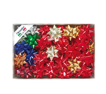 Stelle di nastro metal 6870,19 mm diametro 9 cm colori assortiti Brizzolari 00068400 - 23639