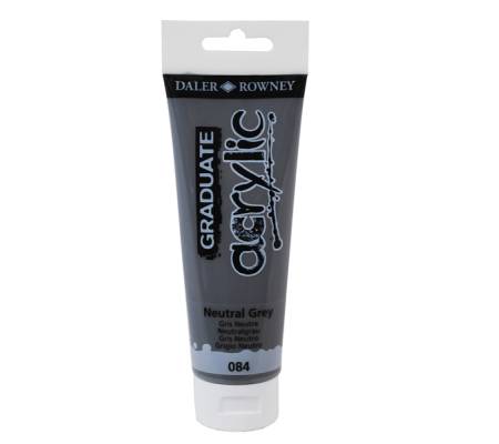 Colore acrilico fine Graduate - 120 ml - grigio neutro - Daler Rowney - D123120084 - 5011386062778 - DMwebShop