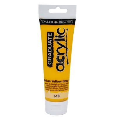 Colore acrilico fine Graduate - 120 ml - giallo cadmio scuro - Daler Rowney - D123120618 - 5011386062631 - DMwebShop