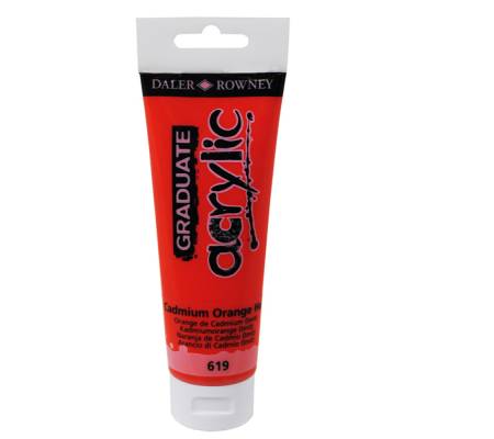 Colore acrilico fine Graduate - 120 ml - arancio cadmio scuro - Daler Rowney - D123120619 - 85519A - DMwebShop
