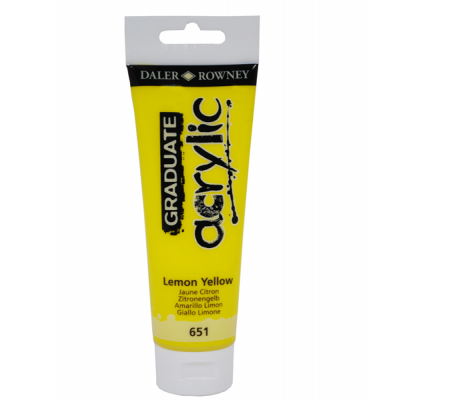 Colore acrilico fine Graduate - 120 ml - giallo limone - Daler Rowney - D123120651 - 5011386020563 - DMwebShop