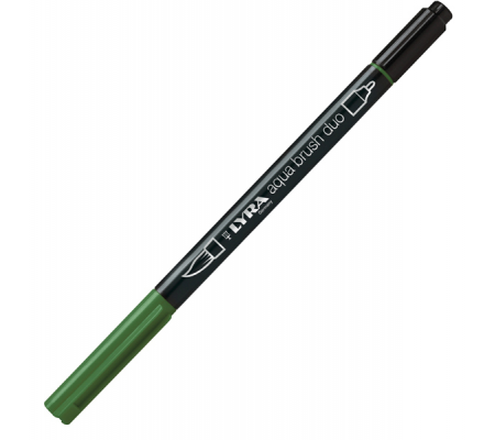 Pennarello Aqua Brush Duo - punte 2-4 mm - verde oliva - Lyra - L6520073 - 4084900603758 - DMwebShop