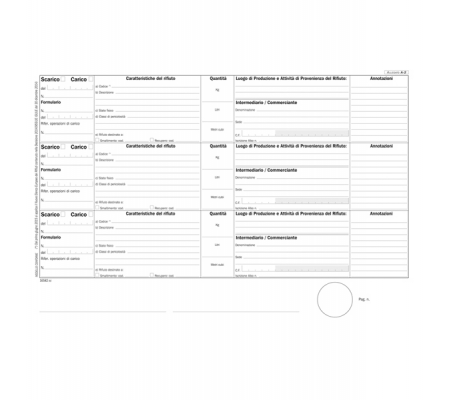 Rregistro carico-scarico rifiuti - Mod. A - 100 fogli - 29,7 x 21,5 cm - conf. 2 pezzi - Data Ufficio - DU165820000 - DMwebShop