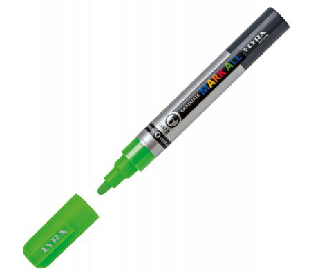 Marcatore a base d'acqua Graduate Mark All - punta tonda - 2 mm - verde fluo - Lyra - L6820371 - 4084900605080 - DMwebShop