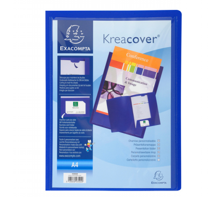 Cartella di presentazione Kreacover - in PP - 2 alette - blu - A4 - Exacompta - 43502E - 3130630435020 - DMwebShop