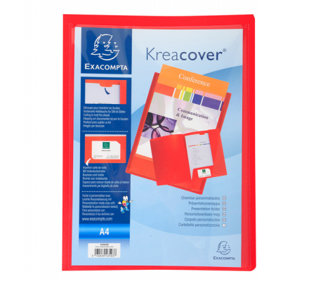 Cartella di presentazione Kreacover - in PP - 2 alette - rosso - A4 - Exacompta - 43503E - 3130630435037 - DMwebShop