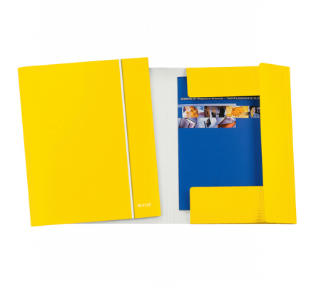 Cartella con elastico WOW - cartoncino plastificato - 3 lembi - 25 x 35 cm - giallo - Leitz - 39830016 - 4002432120659 - DMwebShop