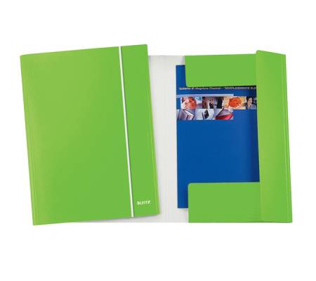 Cartella con elastico WOW - cartoncino plastificato - 3 lembi - 25 x 35 cm - verde lime - conf. 5 pezzi - Leitz - 39830054 - 4002432601660 - DMwebShop