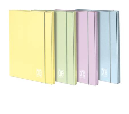 Cartella Pastel One Color - con elastico - 3 lembi - 26 x 35 cm - dorso 12 mm - colori assortiti - conf. 6 pezzi - Blasetti - 7190 - 89453A - DMwebShop
