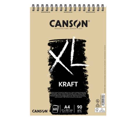 Album spiralato lato corto XL kraft A4 90 gr 60 fogli Canson 400039141 - 241
