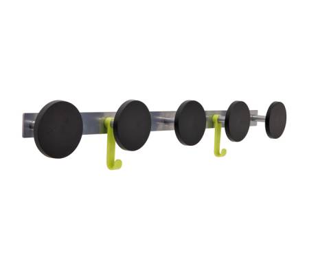 Appendiabiti da muro 5 posti 77 x 9 cm nero acciaio Alba PMS5 - 377