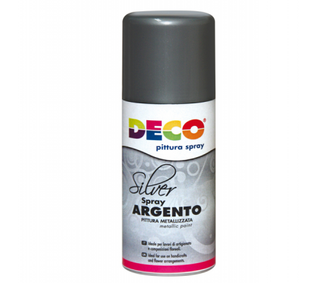 Vernice spray - 150 ml - argento - Deco - 615/2 - 8004957023282 - DMwebShop